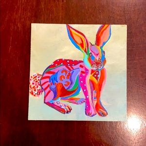 Multi media abstract bunny painting